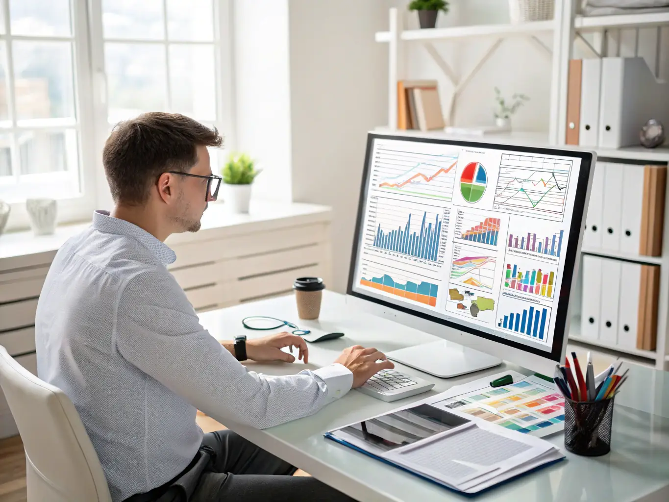 A visual representation of data analytics and reporting, showcasing how SynthoFlow helps businesses make informed decisions.